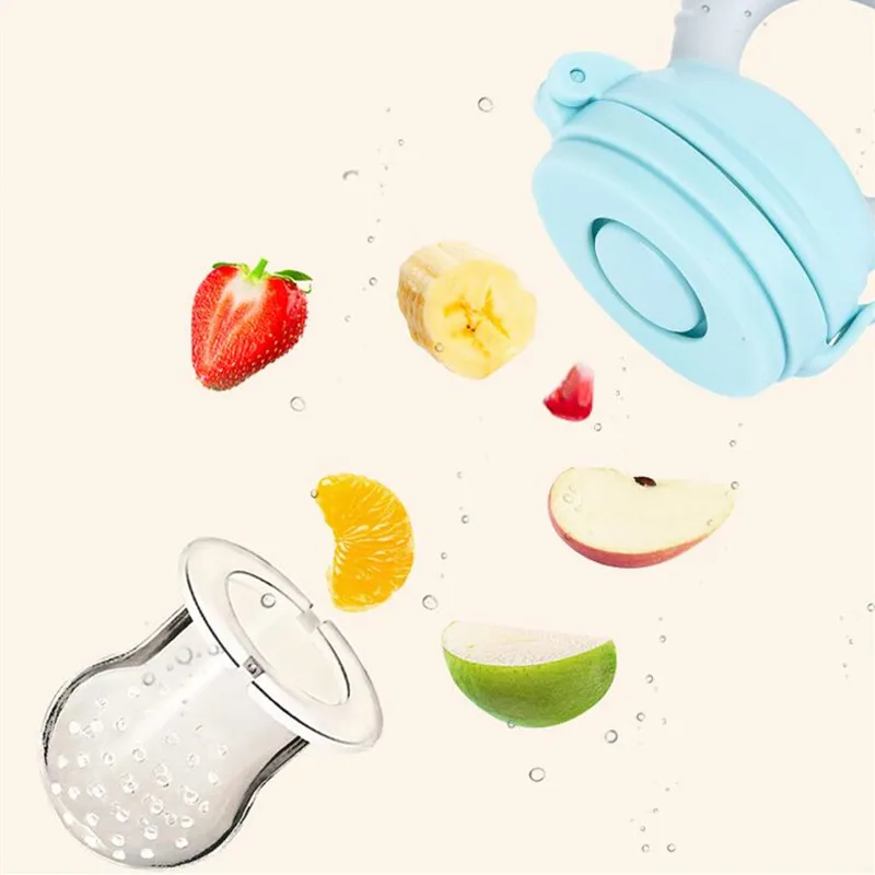 Pig Handle Pacifier Feeder for Baby Food Grade Silicone PP Training Nipple Milk Fresh Fruit Nibbler Teat Pacifier Bottles