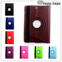 Для samsung Galaxy Tab A 9,7 чехол SM-T550 T555 pu кожаный вращающийся на 360 чехол для планшета SM T555 T550+ стилус+ пленка