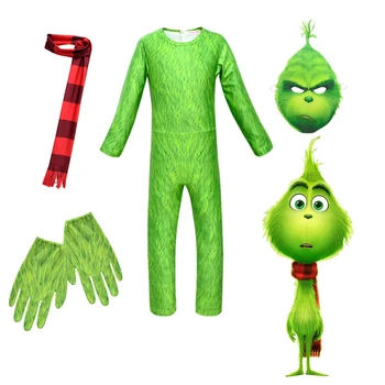 

Halloween cosplay Costume Party Grinch Kid Clothing Halloween Kids Cosplay Costume The Grinch Funny Carnival Costumes Set Boys