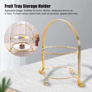 

2 Tiers Restaurant Countertop Practical Living Room Fruit Tray Storage Holder Multifunction Basket Easy Install Hotel Bowl Home