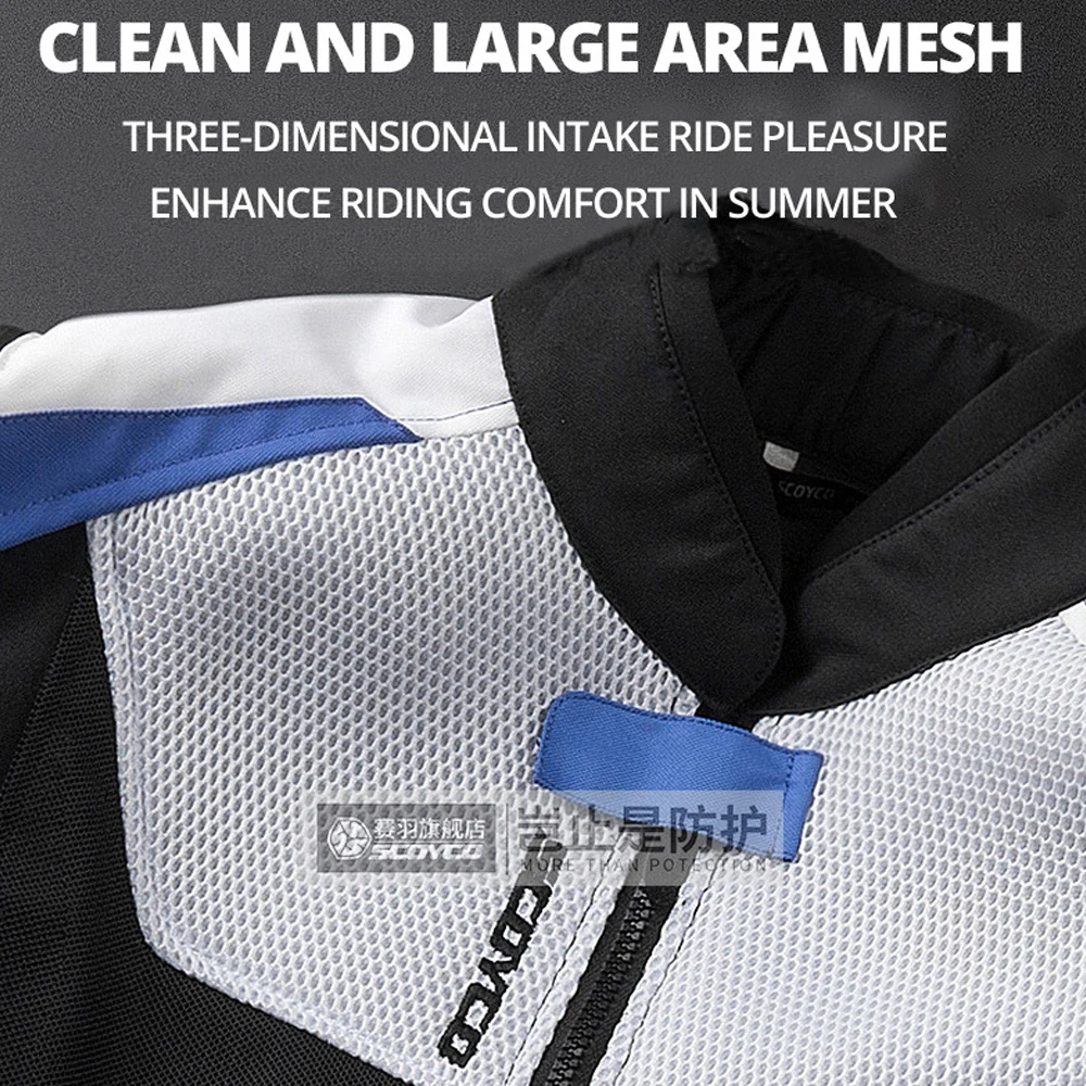SCOYCO Motorcycle Jacket Men Summer Chaqueta Moto Jacket Protective Gear Reflective Motocross Jacket Motorcycle Protection Armor