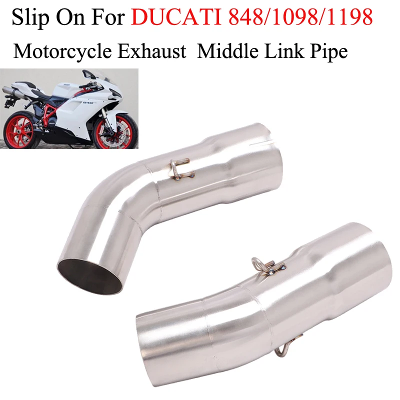 

Slip On For DUCATI 848 1098 1198 Motorcycle Exhaust Escape Modified Stainless Steel Connecting Middle Link Pipe 51mm Muffler