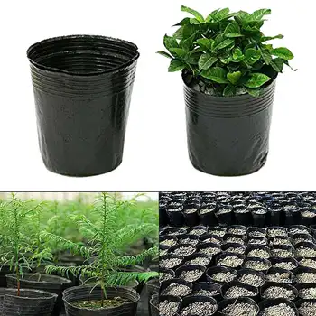 

200Pcs Flower Plant Pan Plastic Nursery Flower Seedlings Planter Containers Set Garden Plant Nursery Bags