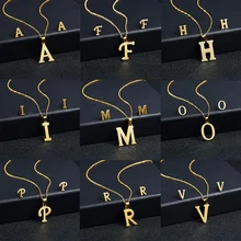 Набор украшений из нержавеющей стали, 26 букв, ожерелье для женщин, подвески с буквами, ожерелье, серьги, набор друзей, семейный подарок