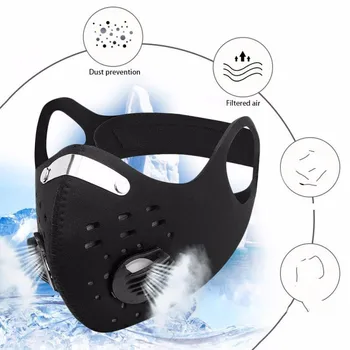 

Fast Delivery Cycling Mask With Breathing Valve Reusable Dustproof Half Face Mask With Carbon Filter Travel Mascarillas Masque