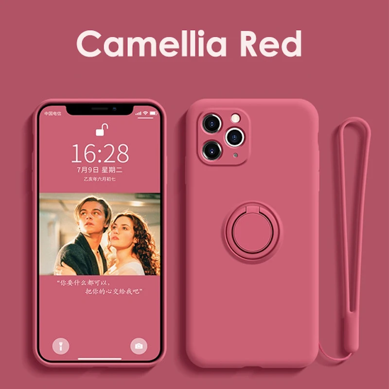 Universal Soft Silicone Ring Holder Phone Case - Premium Liquid Gel Cover