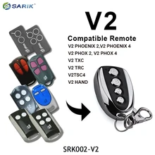 V2 затвора Пульт дистанционного управления для гаража передатчик V2 TXC2, TXC4, PHOX 2, PHOX 4 Непрерывно изменяющийся код команда гаражные 433 МГц, брелок-контроллер V2 пульт управления воротами