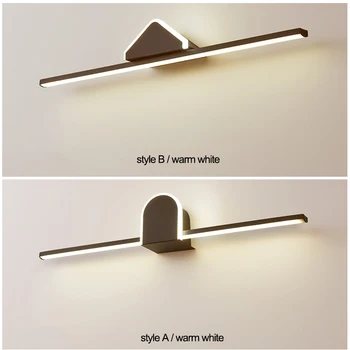 

Modern LED mirror lights White Black Aluminum LED mirror lamp fixture in Bathroom mirror 40 60 80cm AC110-240V free shipping