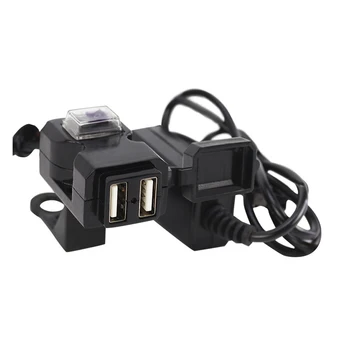

1pc Motorcycle Handlebar Rearview Mirror Charger Socket Plug Car Phone Charger Outlet USB For Motorcycle Electric