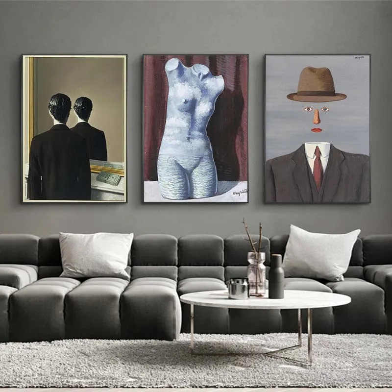 Rene Magritte светло-бежевого цвета Женская лаконичная настенные картины