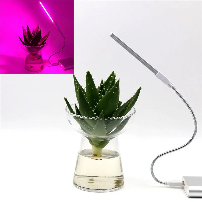 1pcs 3W/14LED Grow Light USB Red & Blue Hydroponic Plant Growing Light Bar for Desktop Plant Flower Growing Support