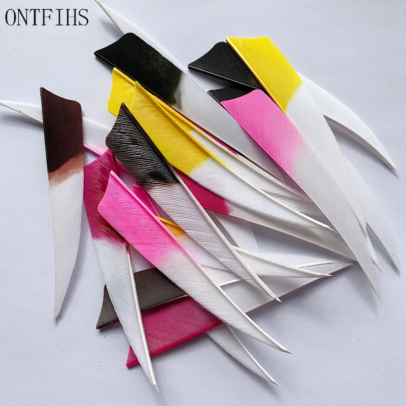 36 Plumes Flèches 4 Pouces Dégradé Noir Et Jaune Pour Arc Hunting - ONTFIHS