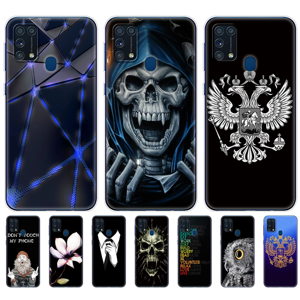 Per Samsung M31 Custodia 6.4 "Custodia Morbida In Silicone Tpu Per Samsung Galaxy M31 M 31 Sm-M315Fzbvser M315 Paraurti Funda Gatto Nero