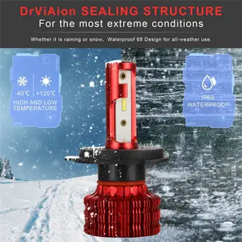 

2Pcs / Set Mini Car Headlight Lamp 9005 9006 H1 H4 H7H8 H9 H11 Imported COB Chip 3000LM 6500K 36W 9~30V Universal Car Lights