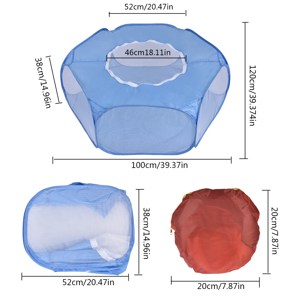Портативная маленькая клетка для домашних животных, водонепроницаемая забор для хомяка, Детская сумка для хранения игрушек с крышкой на молнии, сетка для двора, забор для домашних животных, палатка 30E
