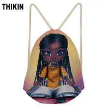 ThiKin/Милая Черная Детская сумка-рюкзак с принтом в африканском стиле для девочек-подростков, небольшие мешки для хранения рюкзака на каждый день