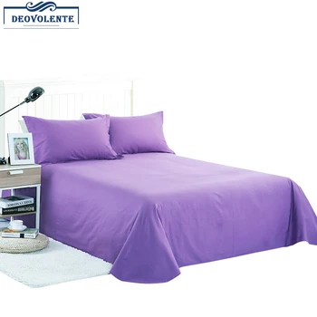 

Flat Sheet With Pillowcase 100% Cotton Bed Sheet Set Solid Colour Double Colourful Brief Bed Linens Twin Queen King Flat Sheet