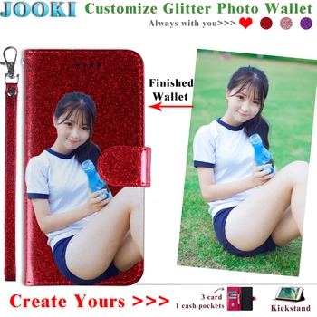 

lg v30 Glitter Case Personalized Wallet For lg v30+ Plus soft leather Photo Women's Wallet