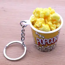 

Creative Simulation Popcorn Bucket Keychain Mini Snack Cup Key Ring Pendant Gift