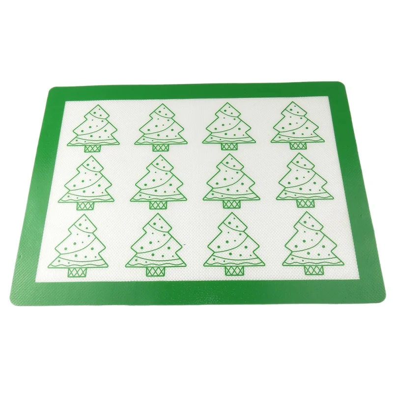 Рождественский лист выпечки Кондитерские инструменты антипригарный силиконовый коврик для выпечки коврик для раскатки теста - Цвет: G