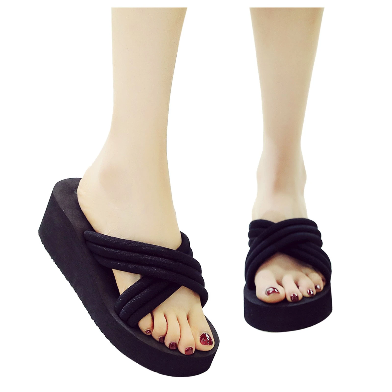 Sandalias transpirables de playa para mujer, de casa, cuñas, zapatos|Zapatillas| -