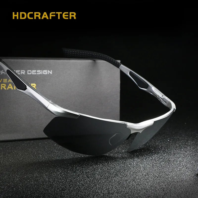 Мужские солнцезащитные очки HDCRAFTER поляризационные квадратные для вождения ночью