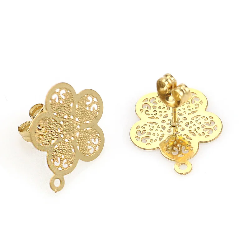 

10pcs/lot Stainless Steel Flower Pattern Tree of Life Base Earrings Pendant Connector for DIY Earrings Jewelry Accessories