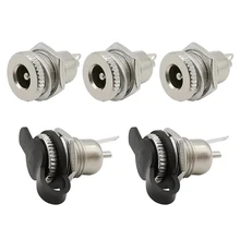 5 pces DC-099 5.5x2.1mm 5.5*2.1 dc tomada fêmea jack montagem do painel conector adaptador e tampa à prova dwaterproof água