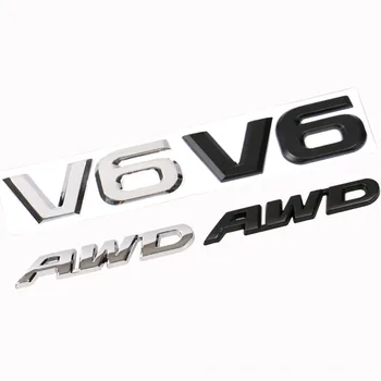 

1set 3D Metal V6 AWD Emblem Badge Car Sticker For Toyota Highlander Auto Exterior Accessories Car-covers car Styling