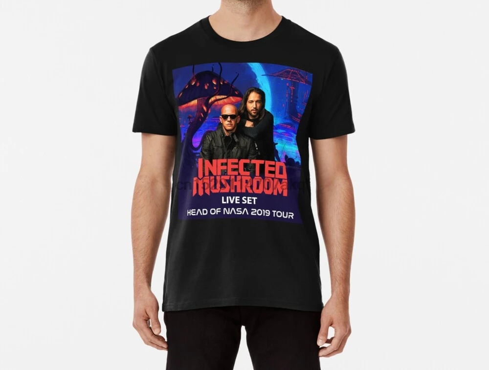 Мужская забавная футболка infected mushroom tour 2019 dagri женская (1)|Футболки| |