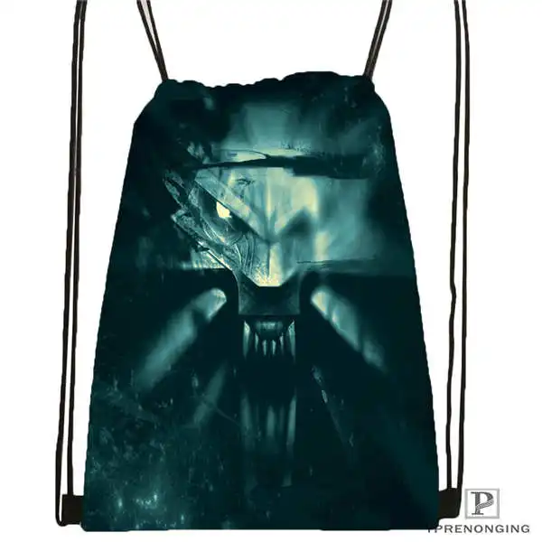 Custom wolf_moon_by_kyghost походная сумка на шнурке милый рюкзак для детей(черная спинка) 31x40 см#180611-03-107