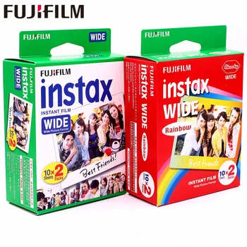 

Genuine 40 Sheets Fujifilm Instax Wide White edge + Wide Rainbow Film for Fuji Instant Photo paper Camera 300/200/210/100/500AF
