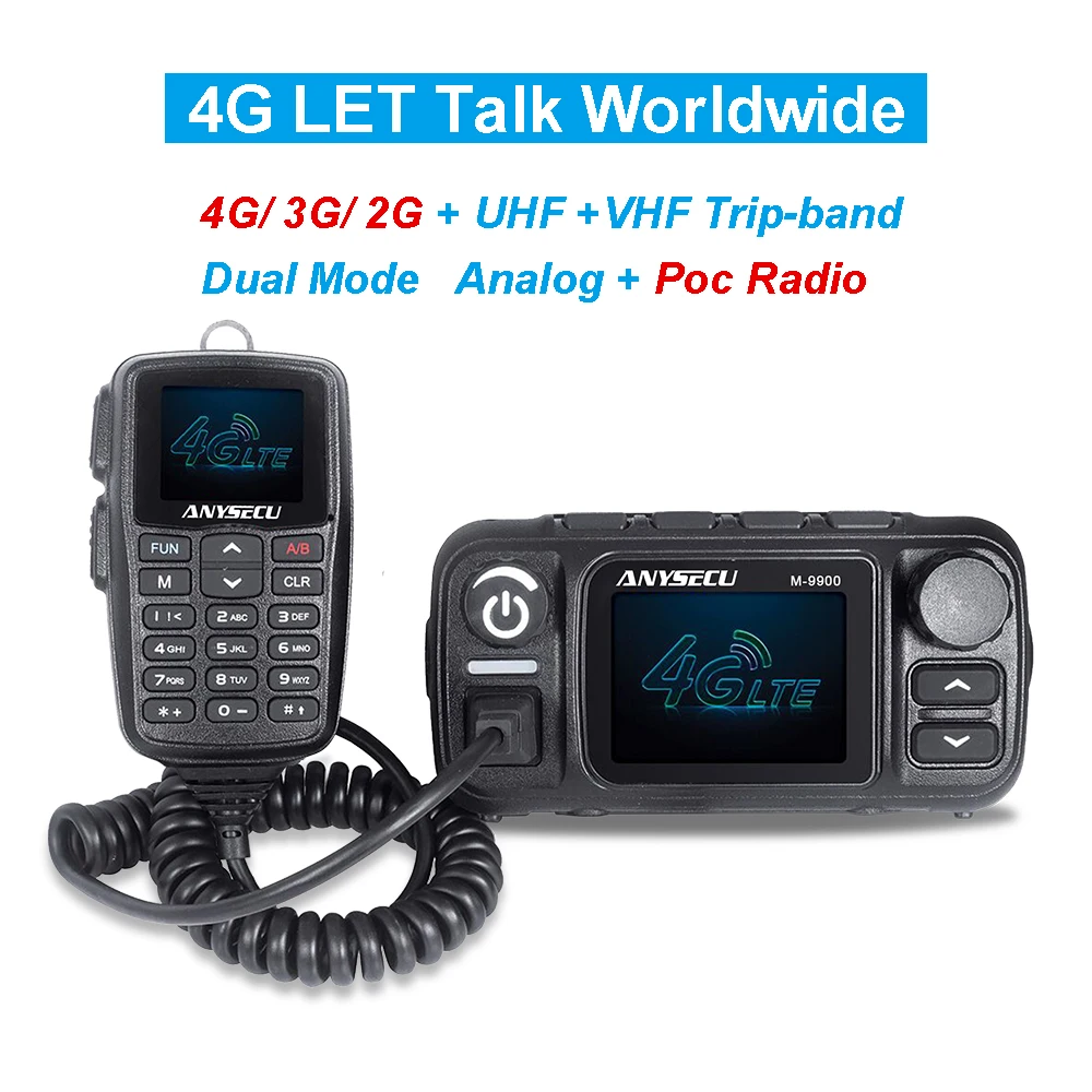 Двухдиапазонное радио ANYSECU 4G LTE и UHF VHF 25 Вт стандартное двухдиапазонное мобильное