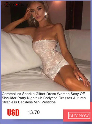 Ceremokiss, сексуальное вечернее платье с блестками, для женщин, для ночного клуба, блестящие платья, лето-осень, без бретелек, мини, блестящее, облегающее, Vestidos