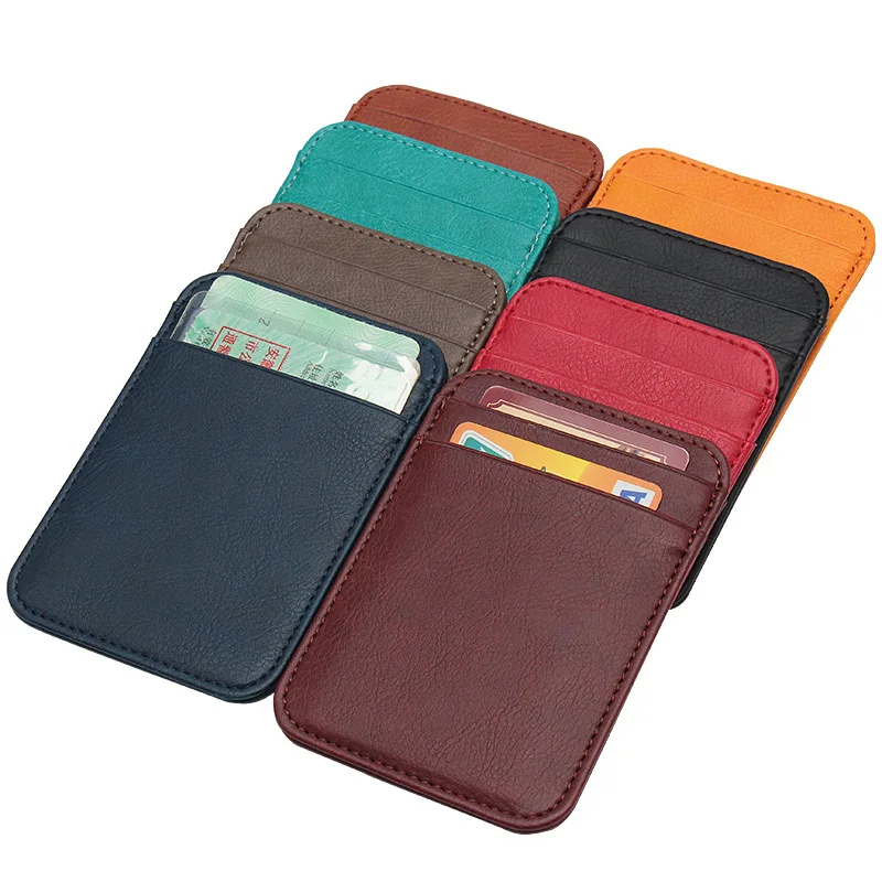 Wallet Card Holder Card Holder Credit Card Holder Card Wallet ID Card Holder ID Card Case Wallet Card Bag Business Card Holder Mini PU Leather ID Business Card Holder Women Men Multi Slot Slim Solid Color Driver License Case Ticket Credit Card Bag