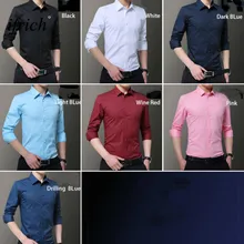 Большие размеры, S-8XL, Повседневная деловая рубашка, корейская мода, простые рубашки с длинными рукавами, черная, Baju