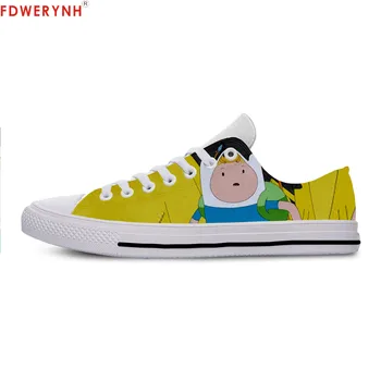 

Men's Casual Shoes Cartoon Funny Cute Adventure Time Lace-Up Canvas Strap Ladies Casual Man Shoes Comfortable