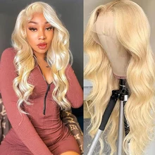 

180% 613 Blonde Lace Front Human Hair Wigs 13x4 Lace Frontal Wigs Pre Plucked 613 Transparent Lace Front Wig Brazilian Glueless