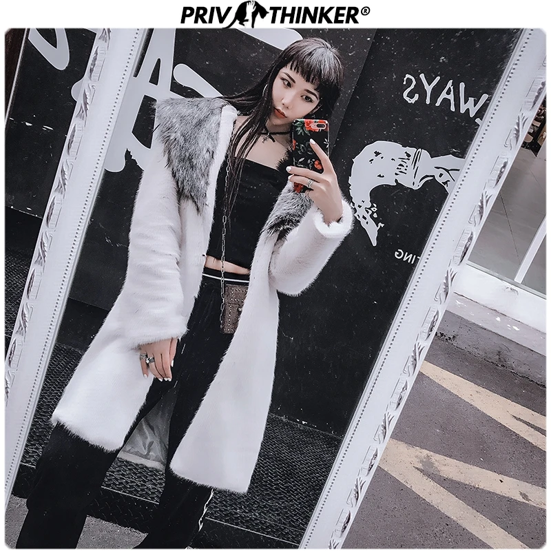Privathinker, мужское, Женское пальто из искусственного меха, парка, зимняя куртка, женский большой меховой воротник, теплая длинная верхняя одежда, пальто для девушек, толстая зимняя куртка