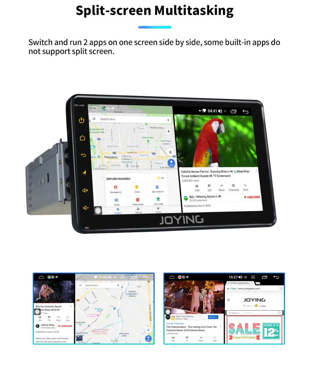 Top JOYING Android 8.1Octa Core  7inch car radio player support 4G DSP 2GB&32GB SWC Mirror link GPS Navigation Car Multimedia player 20