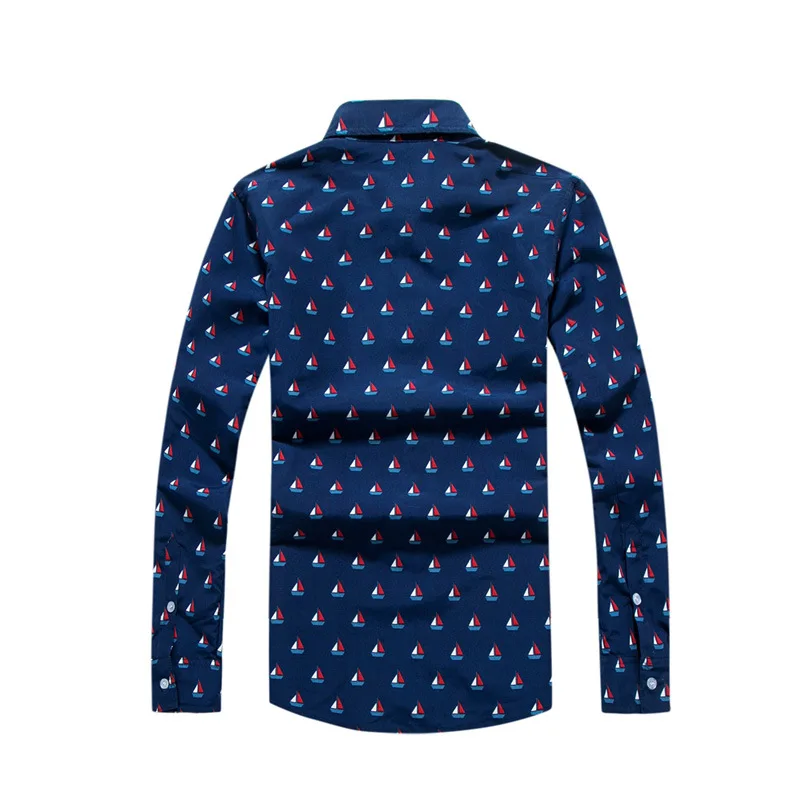 Tailor Pal Love Men printing lapel long-sleeved shirts For business casual Beach Shirts soft and comfortable