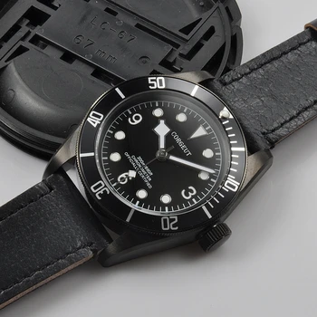 

Corgeut 41mm Miyota8215/seagull automatic men's mechanical wristwatche Waterproof luminous dial stainless steel black PVD case