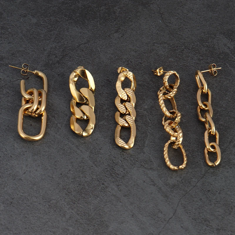 Drop Earrings Stainless Steel Chain For Women Unusual Trend Geometric Jewelry Party Gift drop earrings dangle earrings
