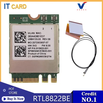 

Dual Band 2.4G/5Ghz 802.11ac Realtek RTL8822BE 433Mbps Wifi Card Bluetooth 4.1 NGFF M.2 Laptop Wireless Card SPS 915623-001