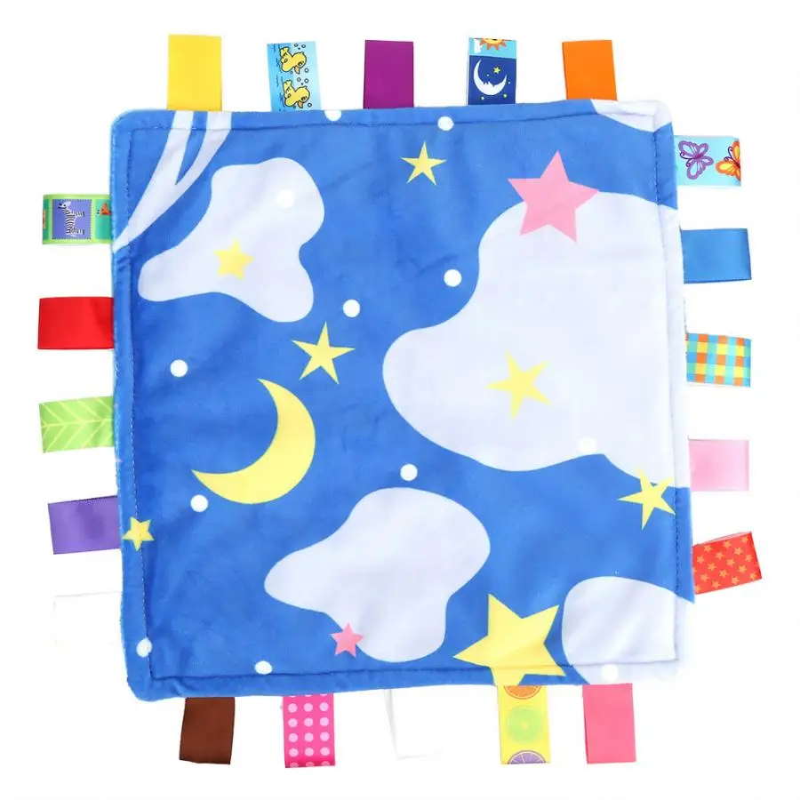 Baby Appease Towel Newbron Infant Comforting Appeasing Soothing Calm Pacify Towel Sound Paper Blanket With Teether Toy