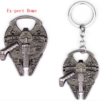 

300pcs/lot New Kitchen Gadgets Dining & Bar Cooking Tools Star Wars Bottle Opener Millenium Falcon Alloy Bottle Opener Key Rings