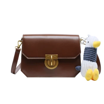 

Spring 2020 new French small group bag Hong Kong style retro simple texture and soft leather small square bag