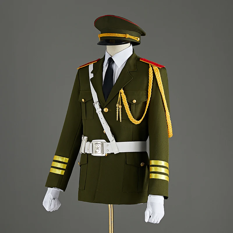 Manteau Militaire Vert En Laine Sur Mesure - Homme - Style Officier D'équitation