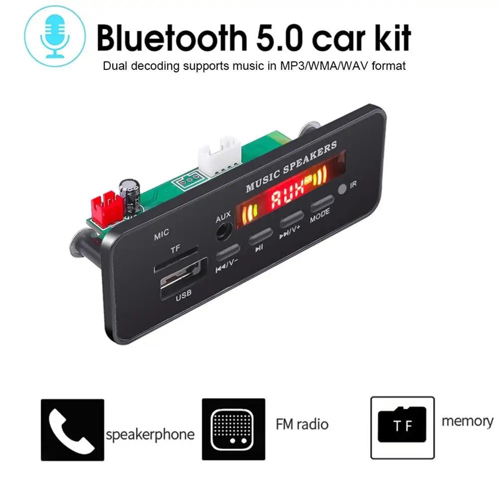 5/12V MP3 Decoder Board FM Radio Power Failure Memory Function Bluetooth 5.0 Player Car Accessories | Автомобили и мотоциклы