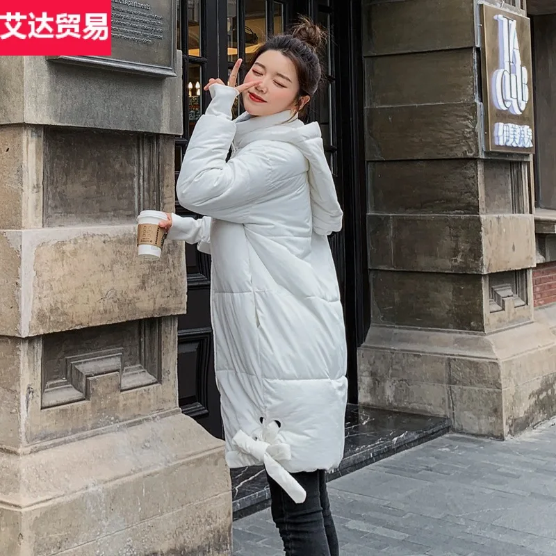 

2019 New Style Cotton Coat Women's Mid-length Korean-style Winter New Style over-the-Knee Thick Loose-Fit Cotton-padded Clothes
